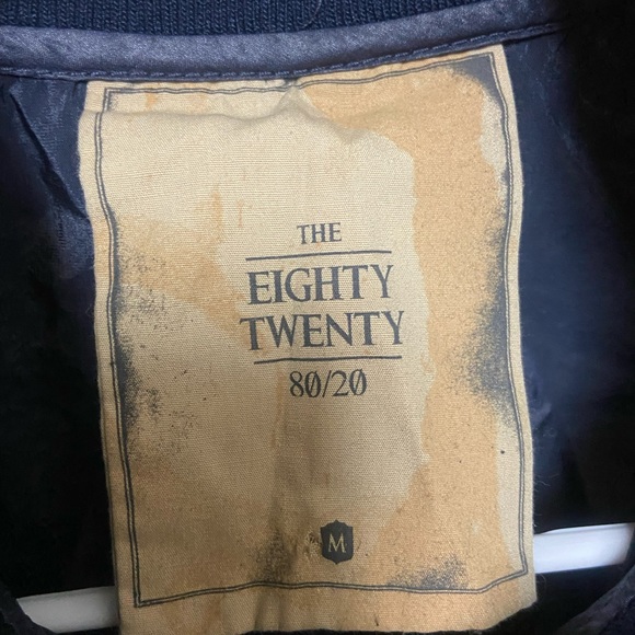 High End The Eighty Twenty Bauhaus Retro Women’s M Cafe Racer Navy Blue Jacket - Picture 4 of 6